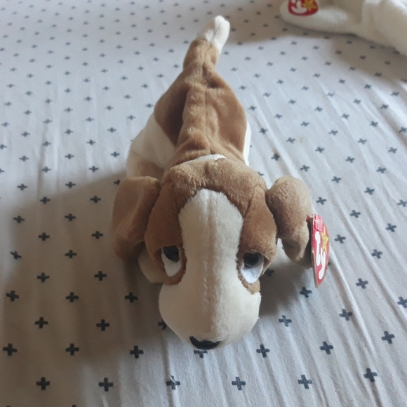 Tracker Beanie Baby Plush Plushie Basset Hound Dog Toy Stuffed Animal valentine - Picture 2 of 6